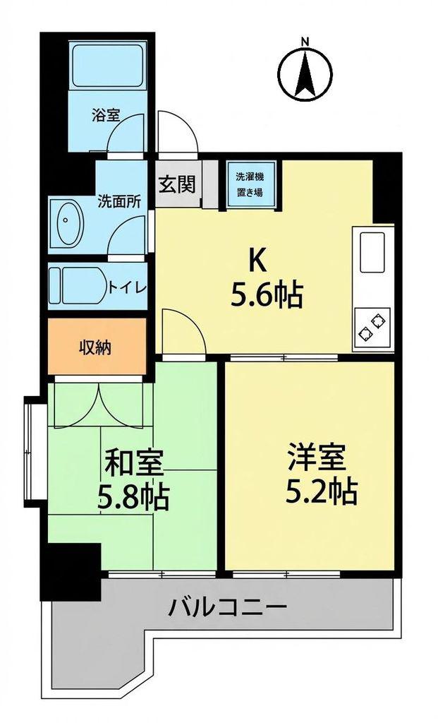 サンヴェール飯能(2K/3階)の間取り写真