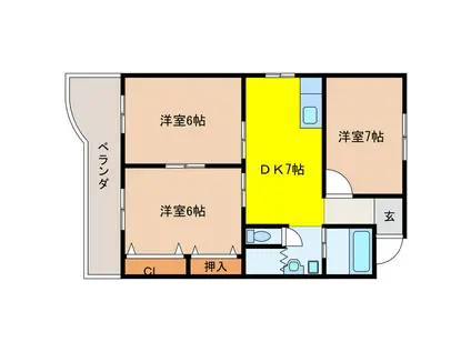 VILLA SUZUKA(3DK/3階)の間取り写真