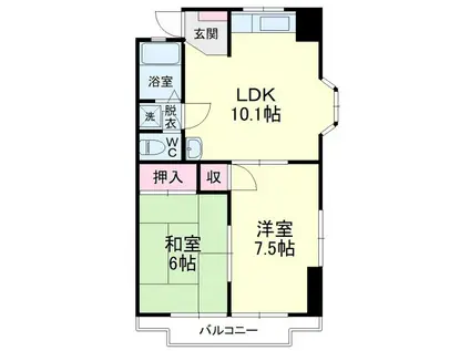 コーポスカイハイ(2LDK/3階)の間取り写真