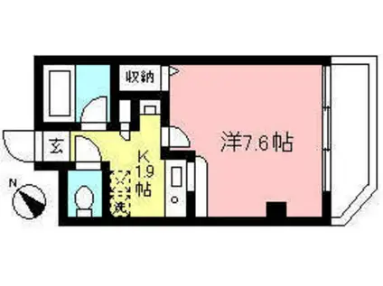 ル クレール(1K/1階)の間取り写真