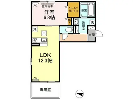 D-ROOM浜野南 A棟(1LDK/3階)の間取り写真