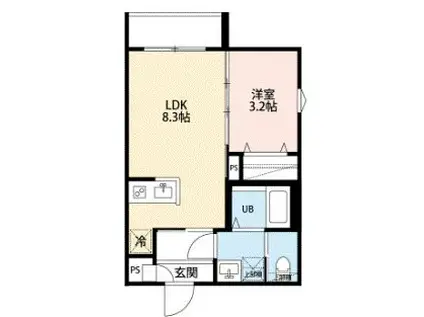 YUI TERRACEII(1LDK/2階)の間取り写真