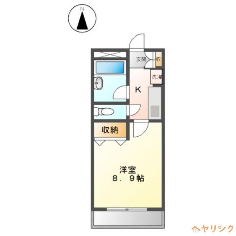 カドーラ(1K/4階)の間取り写真