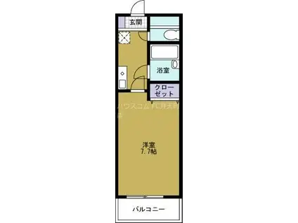 パラドール弁天(1K/4階)の間取り写真