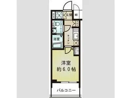 エスリード心斎橋イースト(1K/13階)の間取り写真