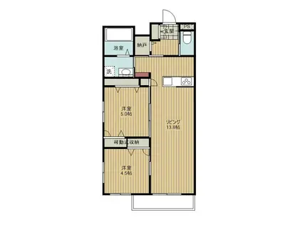 RABEII(2LDK/1階)の間取り写真