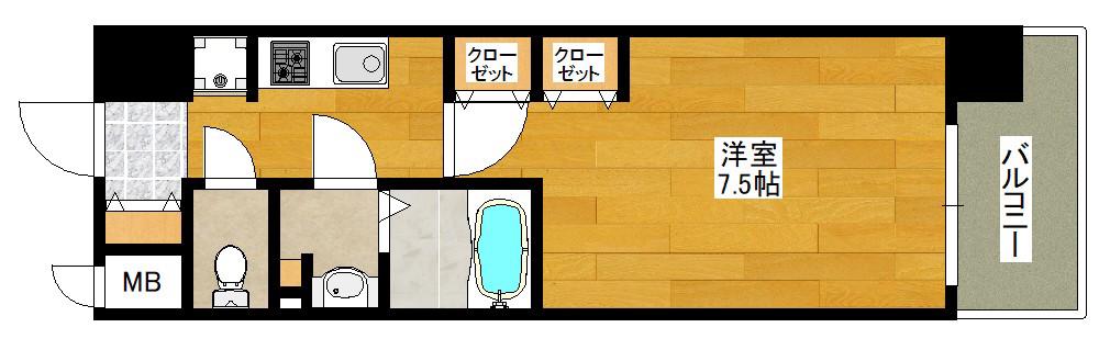 コンフォリア・リヴ新大阪Q(1K/4階)の間取り写真