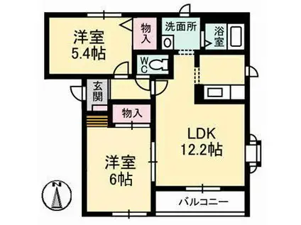MIMASUコーポ(2LDK/1階)の間取り写真
