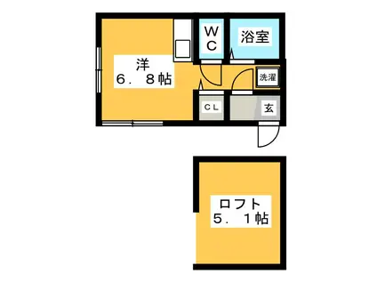 リヴェール湘南II(ワンルーム/1階)の間取り写真