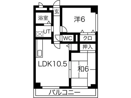 エステート良和 S棟(2LDK/1階)の間取り写真