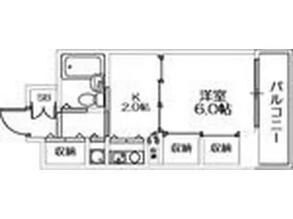 ブルームライフ兵庫(1K/9階)の間取り写真