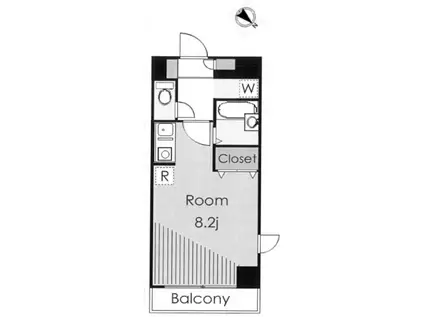 エスコート麻布十番(1K/5階)の間取り写真