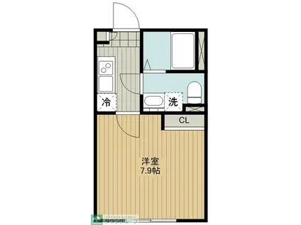 ラシュレ東川口(1K/2階)の間取り写真