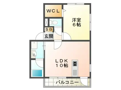 ブランフルールA(1LDK/2階)の間取り写真