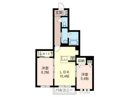 AZALEA PALACE I(2LDK/1階)の間取り写真