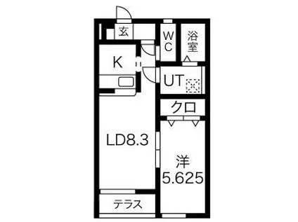 栄138(1LDK/1階)の間取り写真