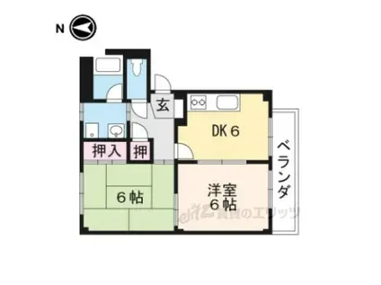 SURPLUSみくもC(2DK/2階)の間取り写真