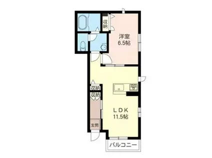 リブフラット(1LDK/1階)の間取り写真