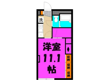 サンシャイン(1K/2階)の間取り写真