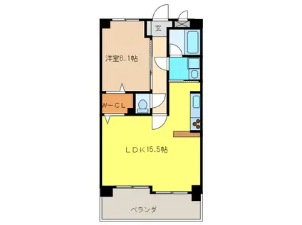 BELLE VILLE VI(1LDK/1階)の間取り写真