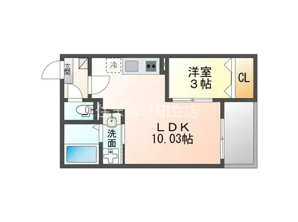 JACK HINODEII(1LDK/1階)の間取り写真