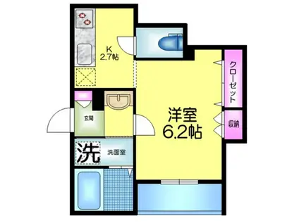 サニークレスト(1K/4階)の間取り写真