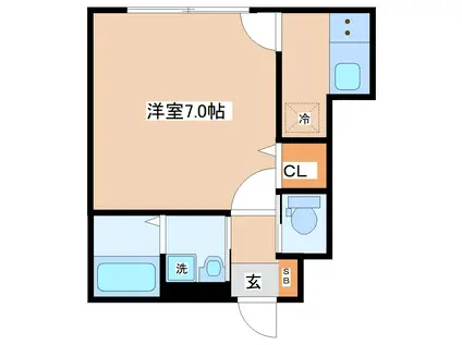 シャンテ連坊 A(1K/1階)の間取り写真