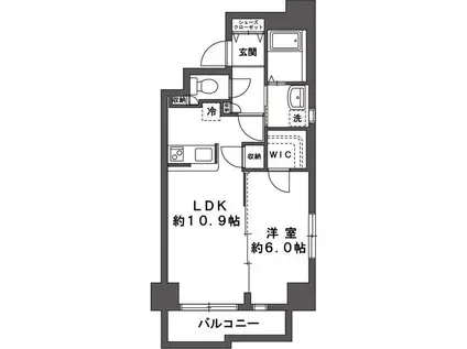 シティレジデンス町田中町(1LDK/3階)の間取り写真