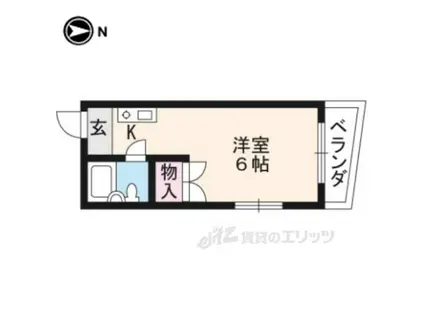 リピエーノ上賀茂(ワンルーム/2階)の間取り写真