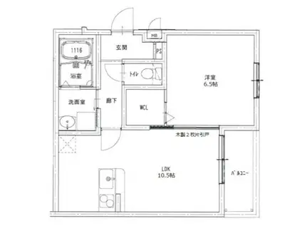 フジパレス桜井2F(1LDK/3階)の間取り写真
