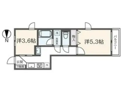 ヴァンハウス金沢八景(2K/3階)の間取り写真