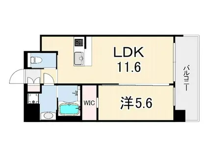 プレジオさくら夙川(1LDK/4階)の間取り写真