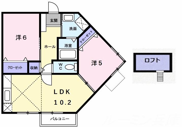 サンセール3(2LDK/2階)の間取り写真