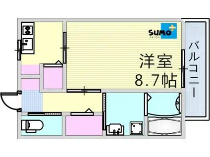 ハイツウエスト2(1K/1階)の間取り写真