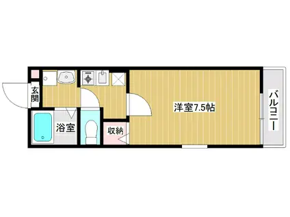 グランパルク(1K/2階)の間取り写真