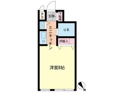 フォレストコート(1K/2階)の間取り写真