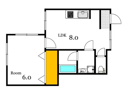サニーテラス松川(1LDK/6階)の間取り写真