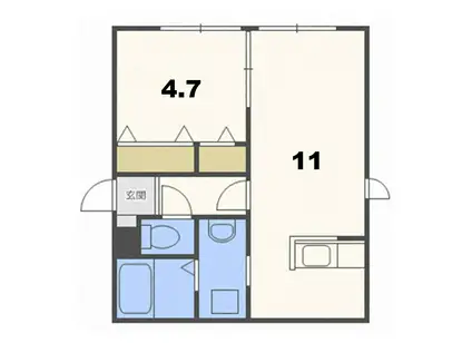 アンナプルナ大曲(1LDK/1階)の間取り写真