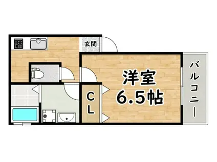 シナジーコート十三東(1K/3階)の間取り写真