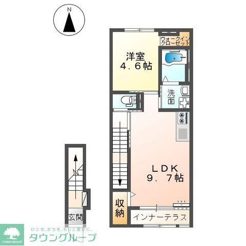 リアン・III(1LDK/2階)の間取り写真