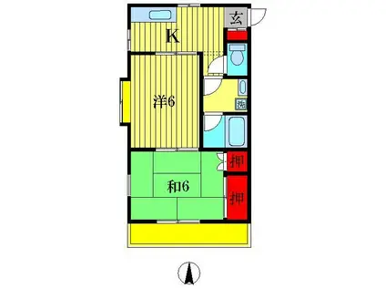 TOMIKURA7(2K/2階)の間取り写真