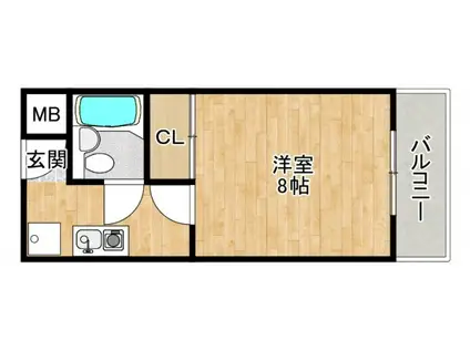 プチメゾン(1K/2階)の間取り写真