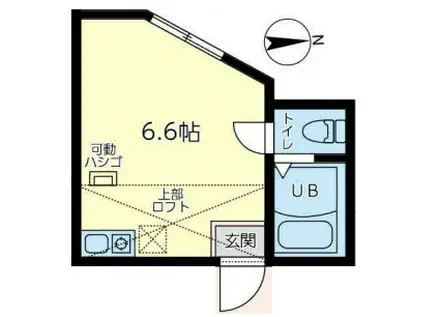 ユナイト戸塚アルベルティー(ワンルーム/2階)の間取り写真