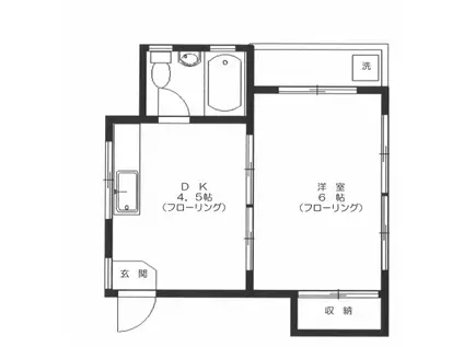 JETマンション(1DK/3階)の間取り写真