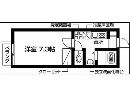 カーサ宮崎台(1K/1階)の間取り写真
