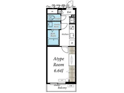 グレイス西所沢(1K/2階)の間取り写真