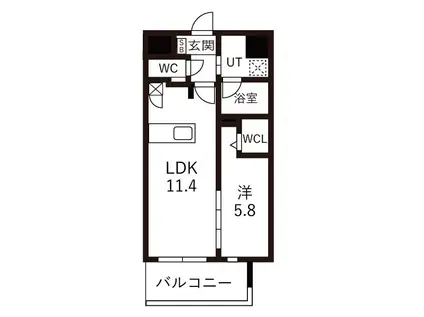 ヒルクレストELGRAND大江(1LDK/3階)の間取り写真
