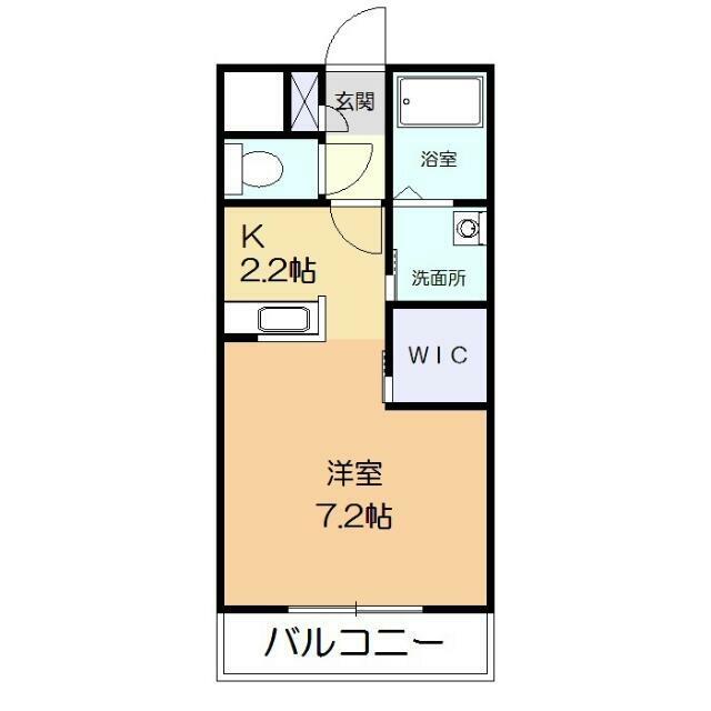 グランソレイユ 二子(1K/2階)の間取り写真