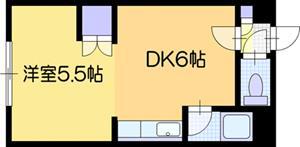 クレドールマンション(1DK/3階)の間取り写真