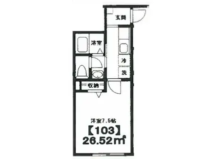 リヴィエールヴィラ(1K/1階)の間取り写真